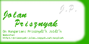 jolan prisznyak business card